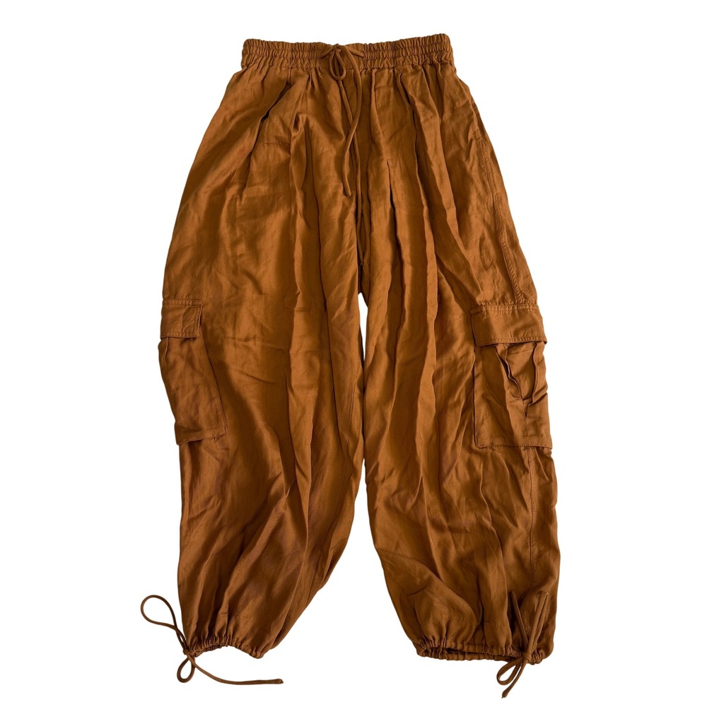 Free People Womens Rust Brown Lyocell Cargo Jogger Pants OB1722209 Size L
